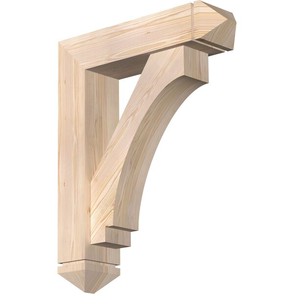 Ekena Millwork Imperial Arts and Crafts Smooth Bracket w/ Offset Brace, Douglas Fir, 7 1/2"W x 30"D x 38"H BKT0806X30X38IMP03SDF - main